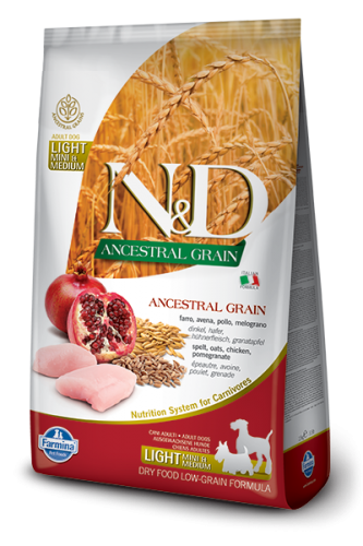 N&D Low Grain Light Mini&Medium Chicken&Pomegranate